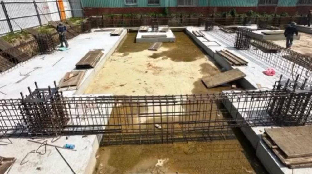 大鑫工程於2025年09月03日進行廠辦建案A1-A6區域鋼筋綁紮與基礎版配置的工地進度紀錄照片