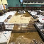 大鑫工程於2025年09月03日進行廠辦建案A1-A6區域鋼筋綁紮與基礎版配置的工地進度紀錄照片